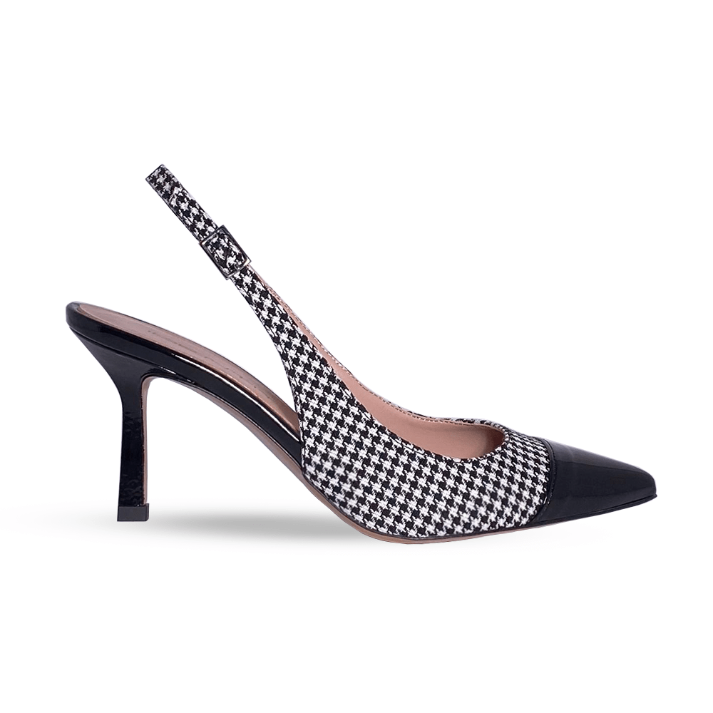 Identità Décolleté Slingback MYLA TESSUTO/VERNICE NERO