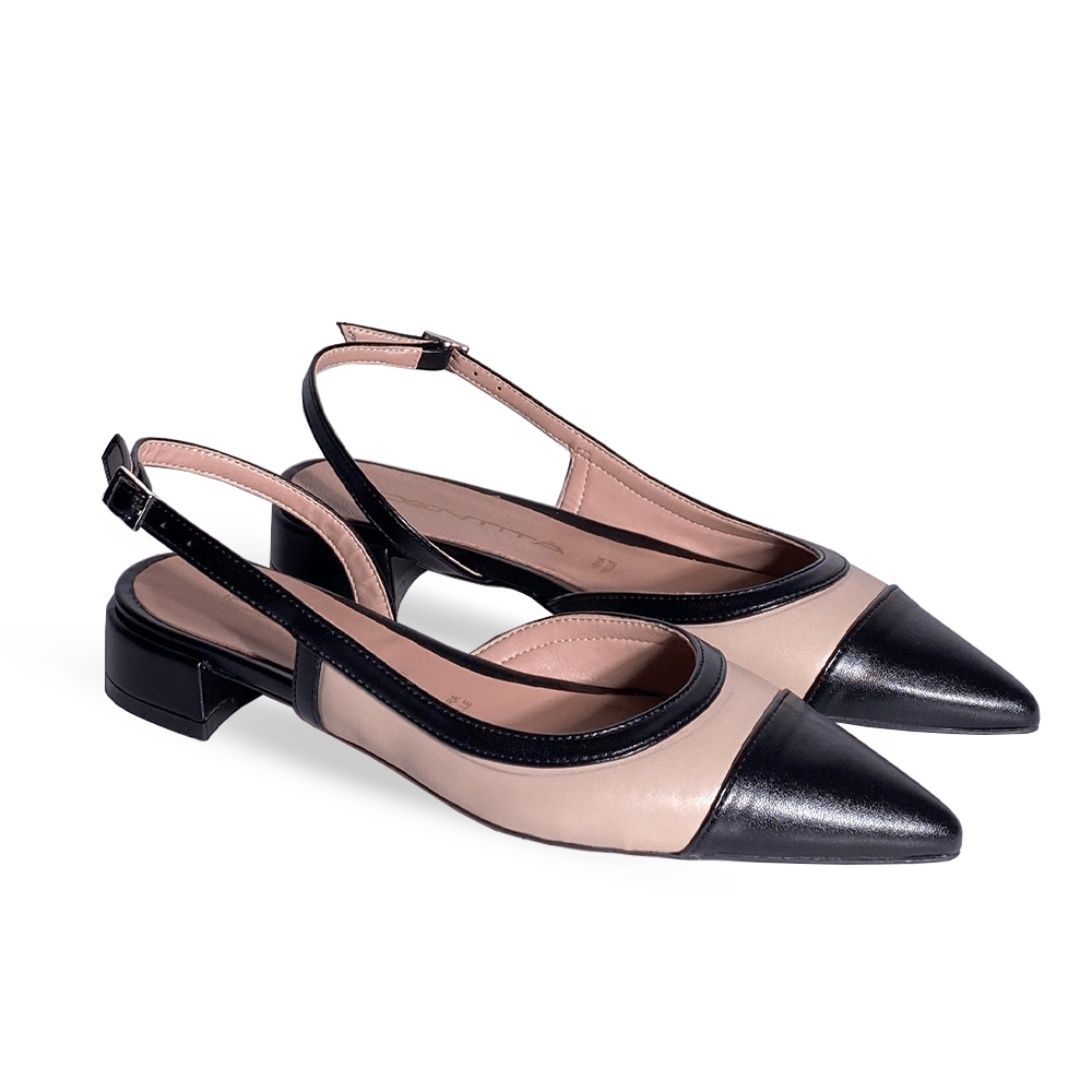 Identità Décolleté Slingback ANGY PELLE BEIGE/NERO