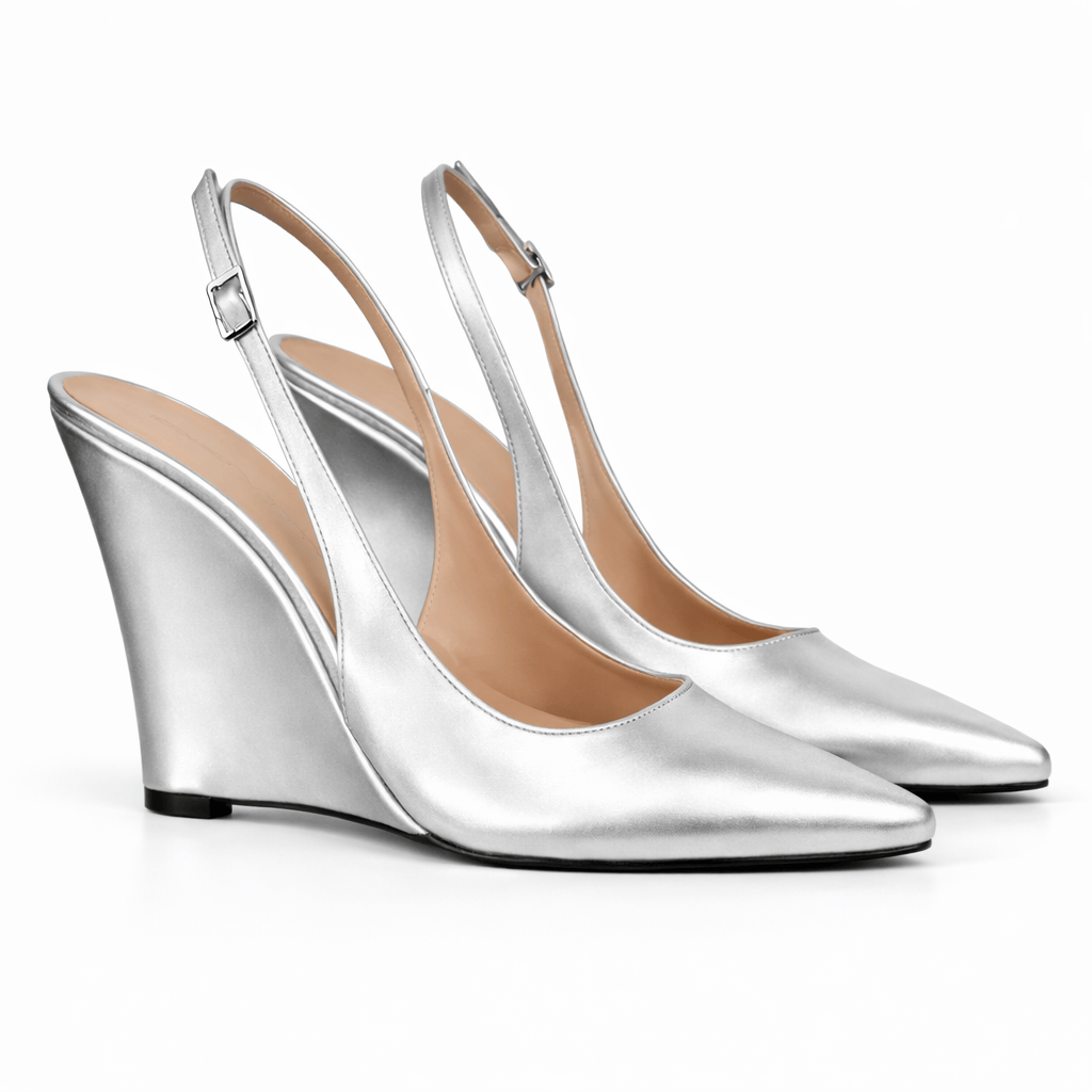 Identità Décolleté Slingback PAULINA LAMINATO ARGENTO
