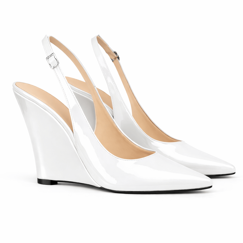 Identità Décolleté Slingback PAULINA VERNICE BIANCO