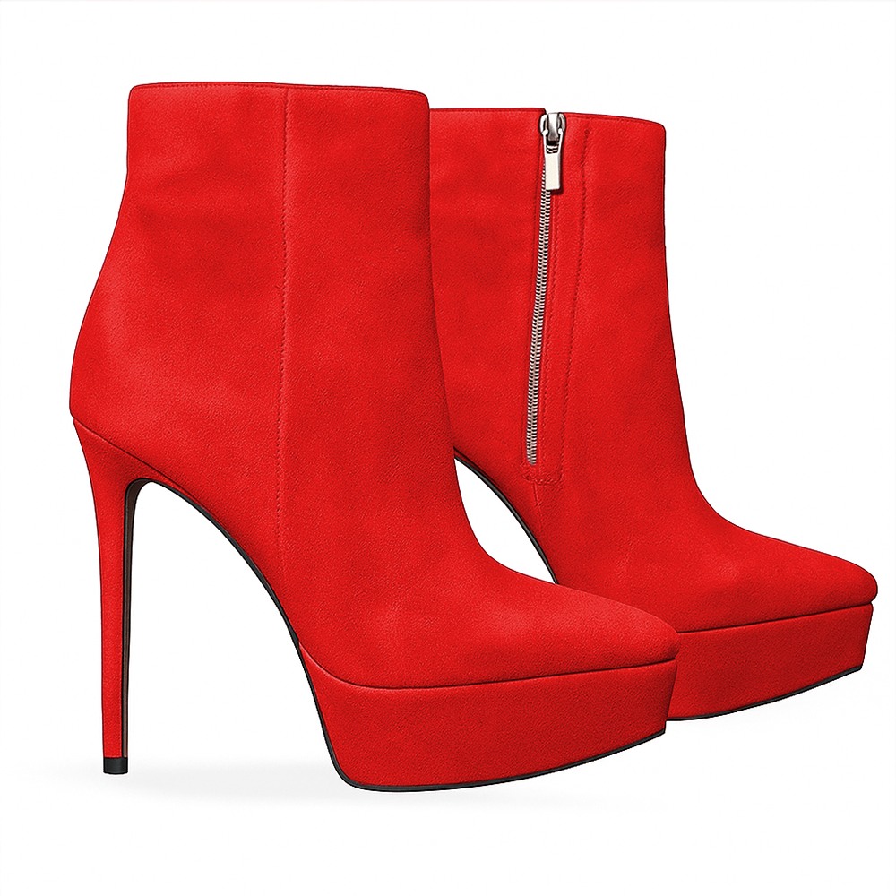 Identità Stivaletti IRENE SCAMOSCIATO ROSSO