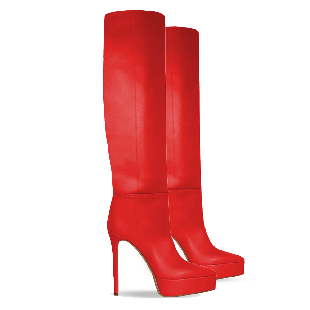Identità Stivali LUCREZIA PELLE ROSSO