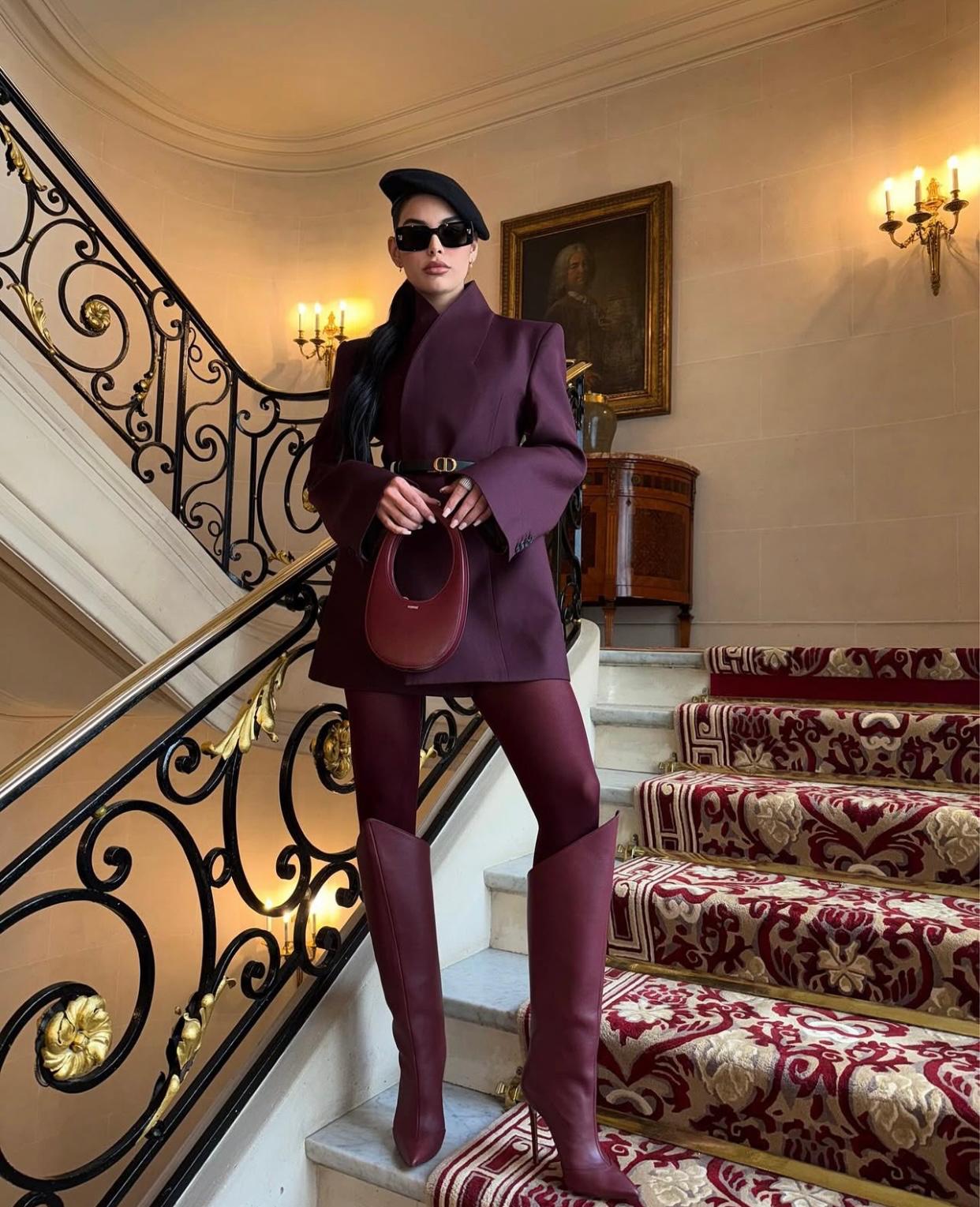 Identità Stivali TASHA PELLE BURGUNDY