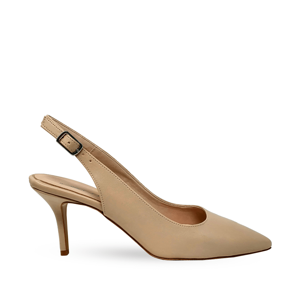 Identità Décolleté Slingback JUSTINA PELLE BEIGE 70mm