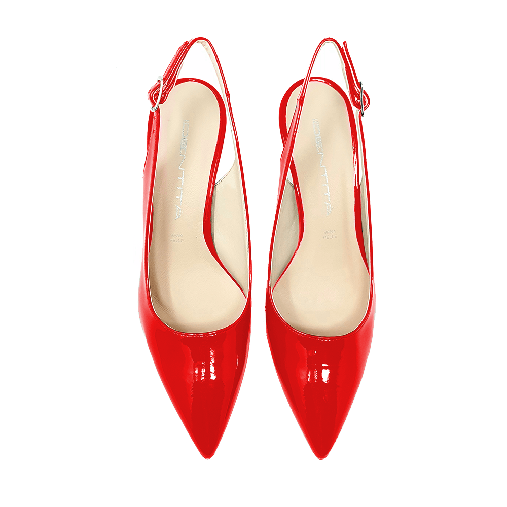 Identità Décolleté Slingback JUSTINA VERNICE ROSSO 70mm