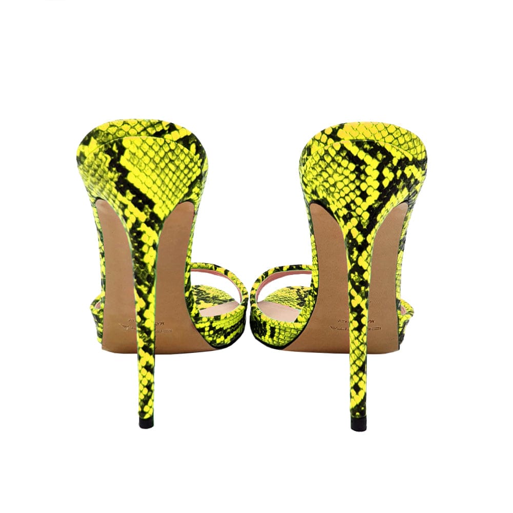 Identità Mules JILL STAMPA RETTILE LIME