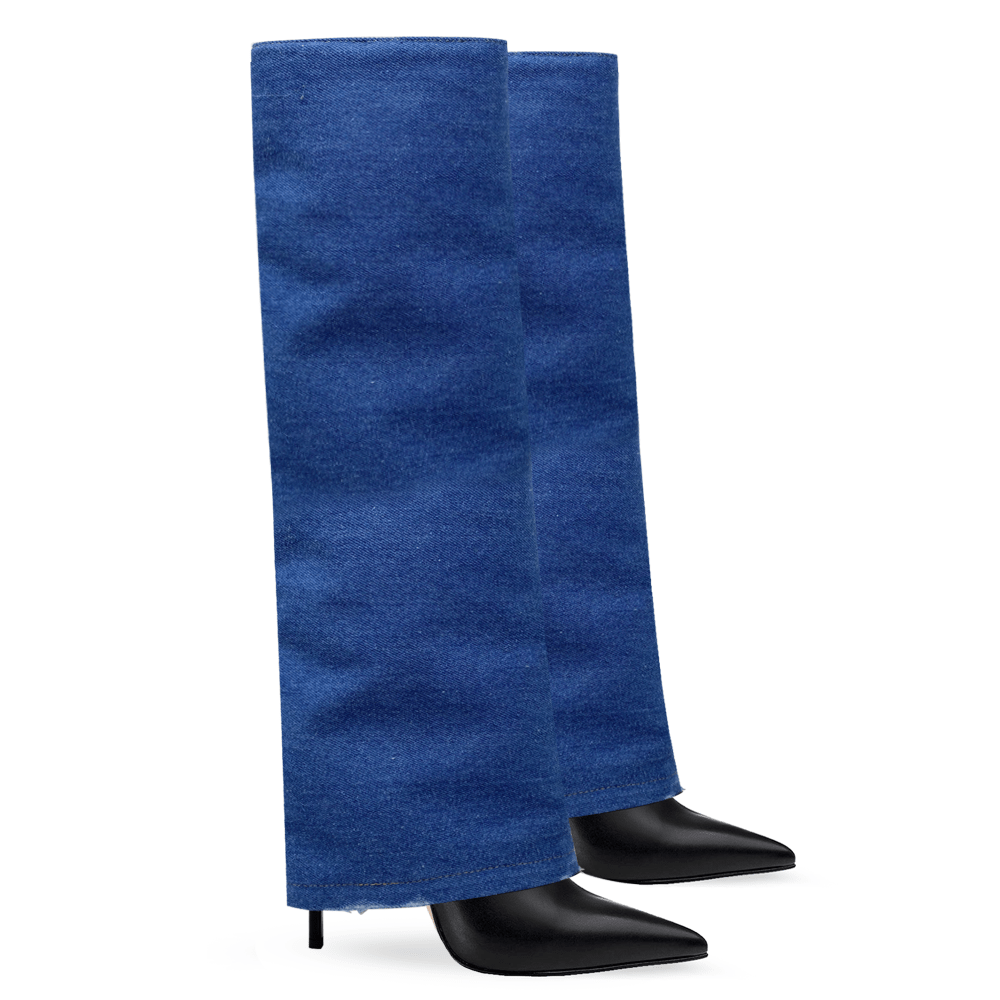 Identità Stivali INES PELLE NERO / DENIM